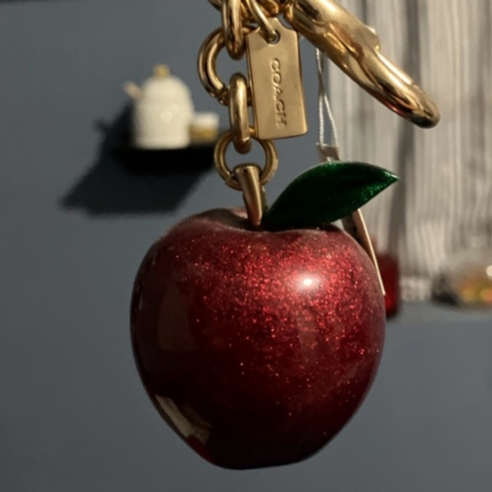 Coach Apple Keychain Charm